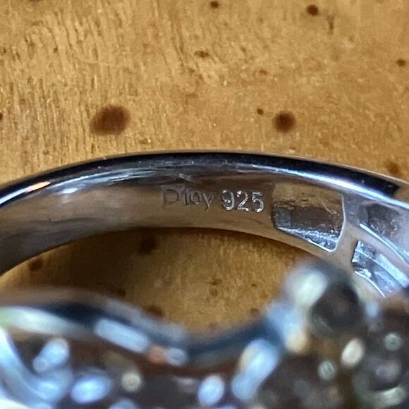 Natural Malachite Sterling Silver Ring Size 6 - Picture 5 of 8